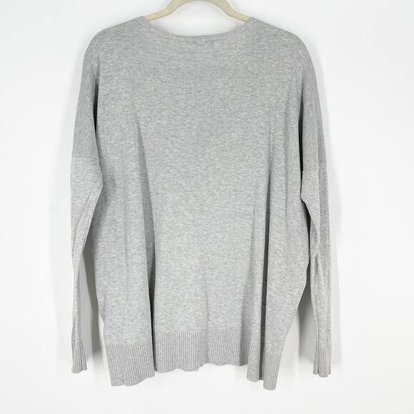 Express Gray Cotton Knit Pullover Animal Print Women's Size Small - Picture 3 of 11